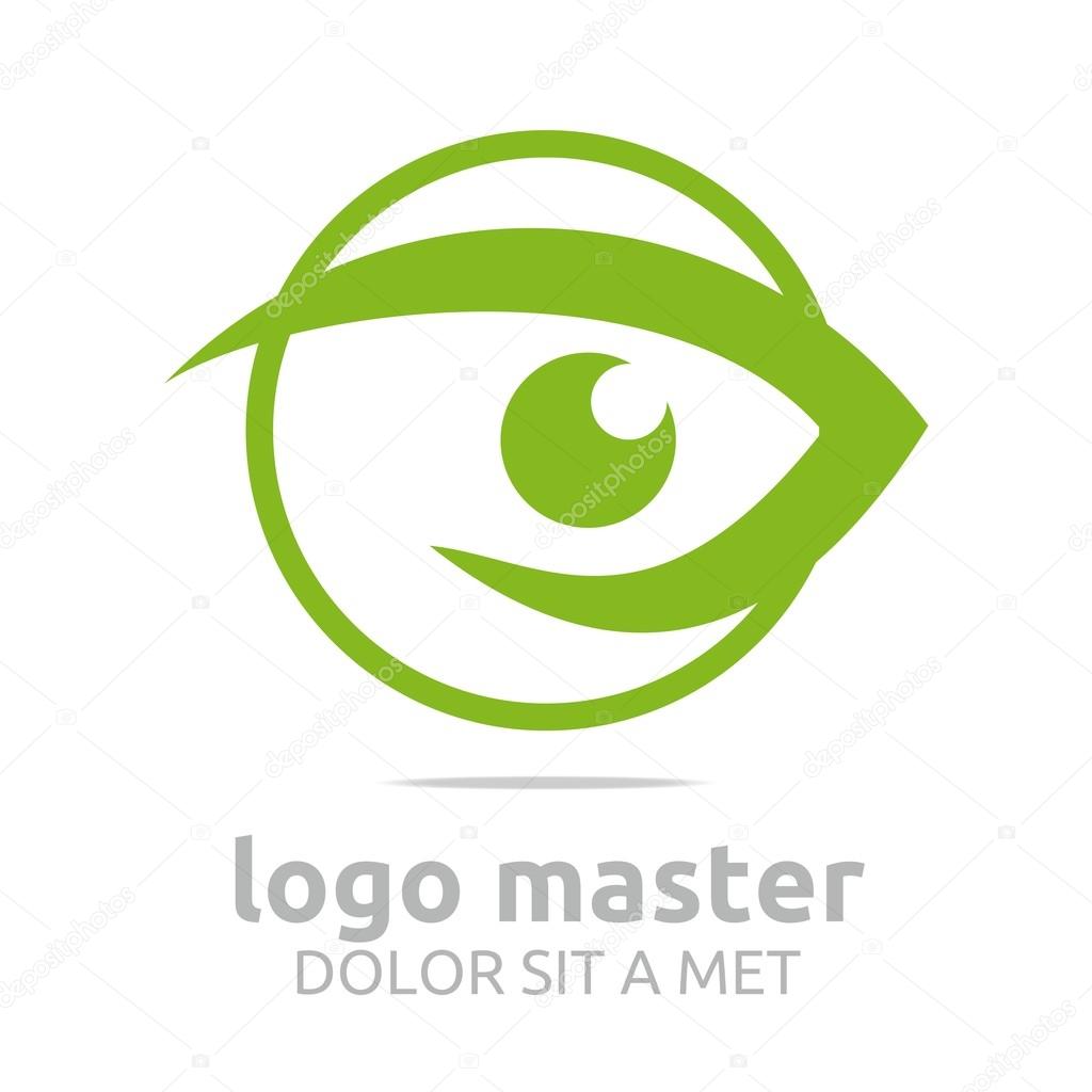 Logo life eyes beauty circle green design icon vector
