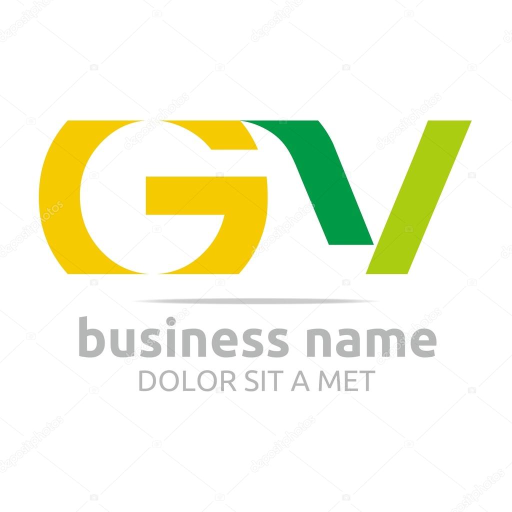 Logo letter G combination V lettemark design vector