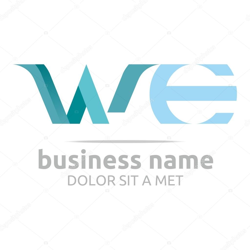 Logo letter W combination E lettemark design vector