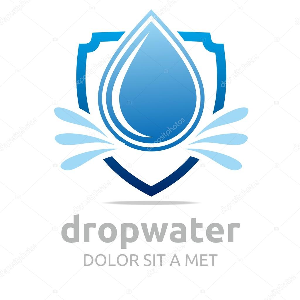 Logo water drop pure symbol icon business design vector