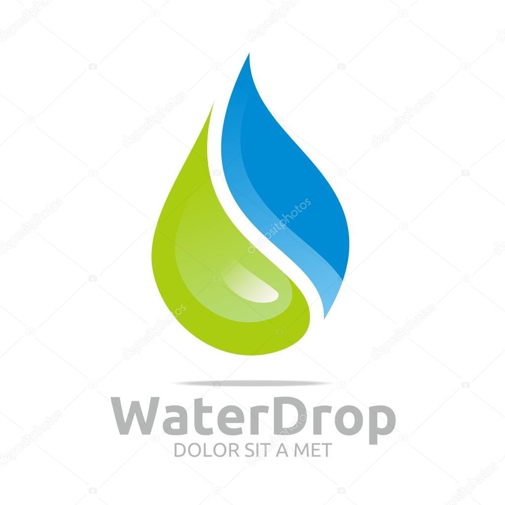 Logo water drop pure symbol icon business design vector