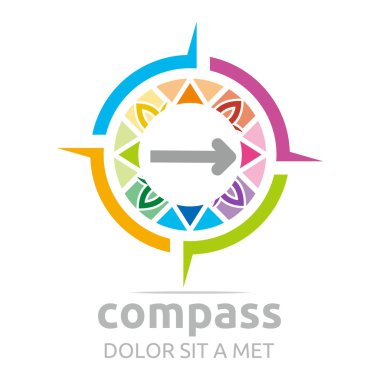 Logo design icon compass direction place abstract
