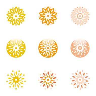 Soyut logo daire ekoloji çiçek tasarım vektör yaprak