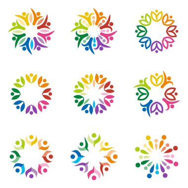 Logo çalışması insanlar insan renkli tasarlamak vektör