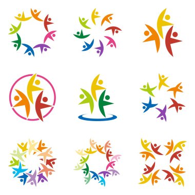 Logo İş Ekibi Liderliği Kavram Vektörü