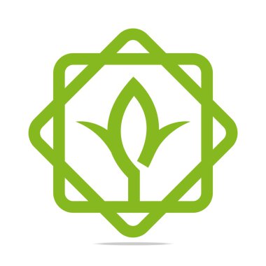 Soyut logo yeşil ekoloji tasarım vektör yaprak