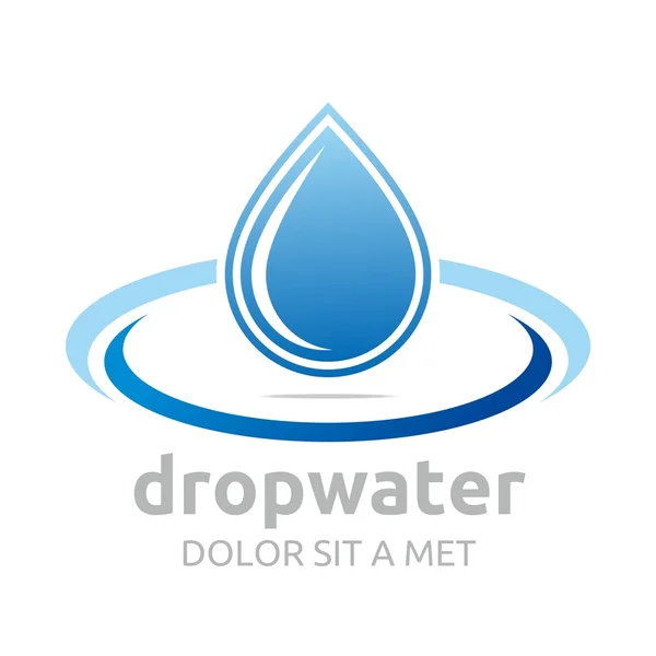 Logo drop water pure shapes symbol design icon vector — Stock Vector