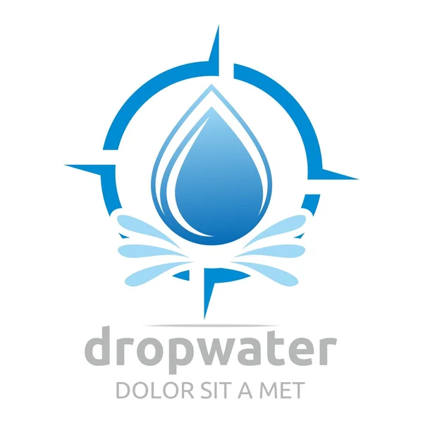 Logo drop water pure shapes symbol design icon vector — Stock Vector