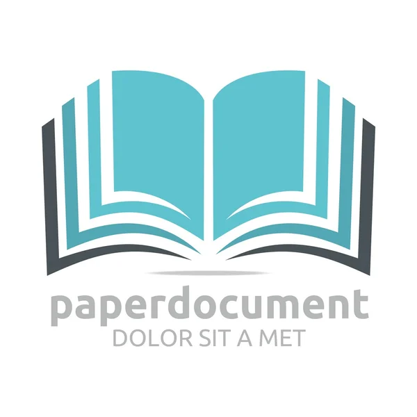 Logo kitap belge ders çalışmaları sözlük simge vektör — Stok Vektör