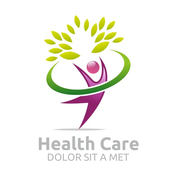 Healthcare vector logo Human character — 图库矢量图片