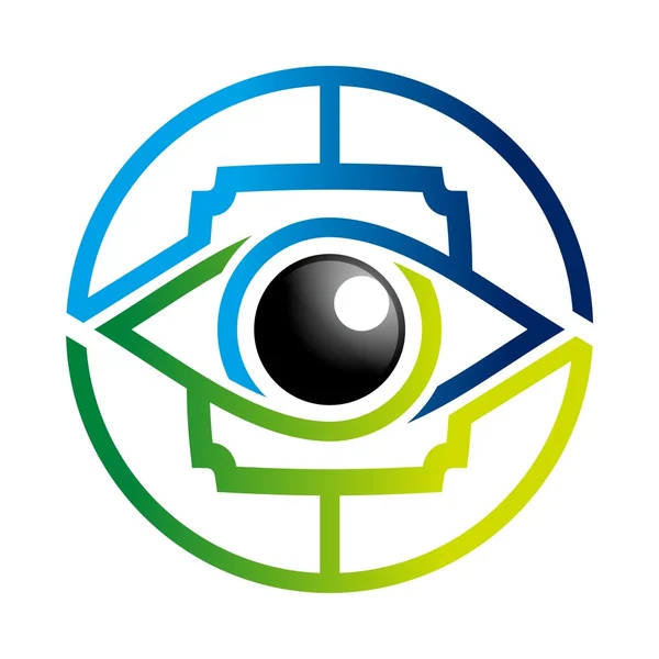 Logo Tęcza oko błyszczący bussines projekt wektor — Wektor stockowy