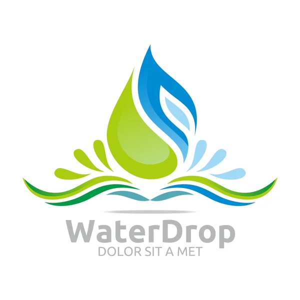 Logo gota de agua símbolo puro icono negocio diseño vector — Vector de stock