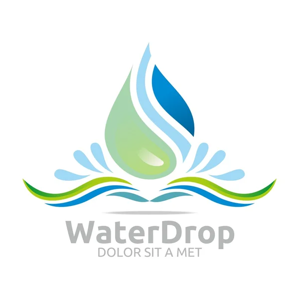 Logo gota de agua símbolo puro icono negocio diseño vector — Vector de stock