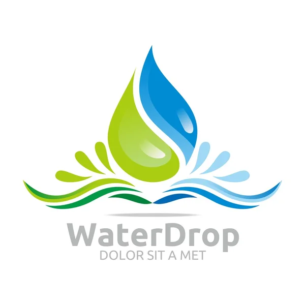 Logo water drop zuivere symbool pictogram business ontwerp vector — Stockvector