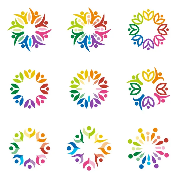 Logo çalışması insanlar insan renkli tasarlamak vektör