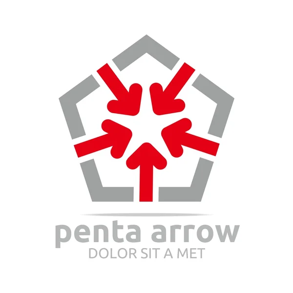 Logo penta strzałka projektowanie ikony symbol wektor gwiazda — Wektor stockowy