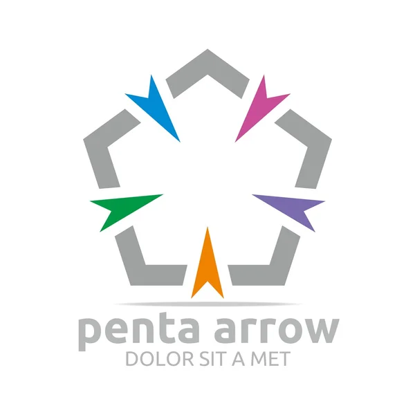 Logo penta pfeil design icon symbol stern vektor — Stockvektor