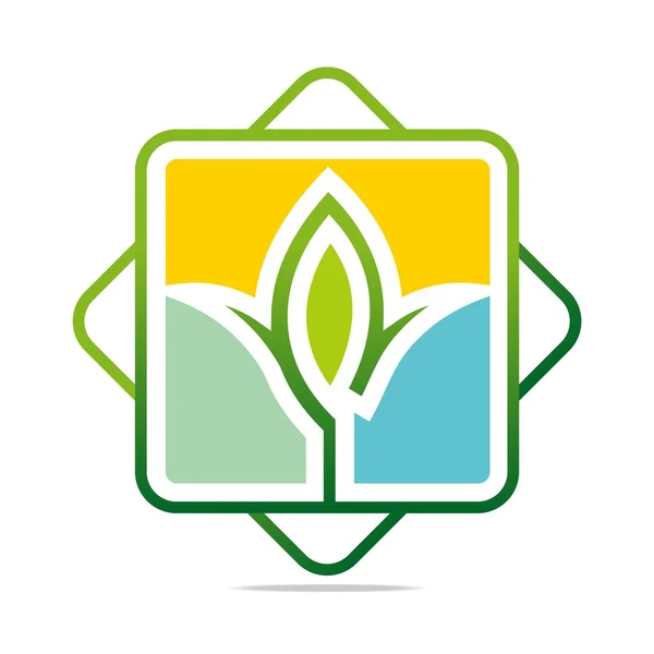 Soyut logo yeşil ekoloji tasarım vektör yaprak — Stok Vektör