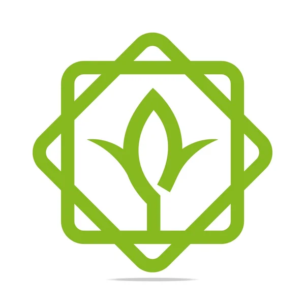 Logotipo abstracto deja verde ecología diseño vector — Archivo Imágenes Vectoriales