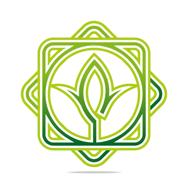 Abstraktes Logo verlässt grünen Ökologie-Design-Vektor — Stockvektor