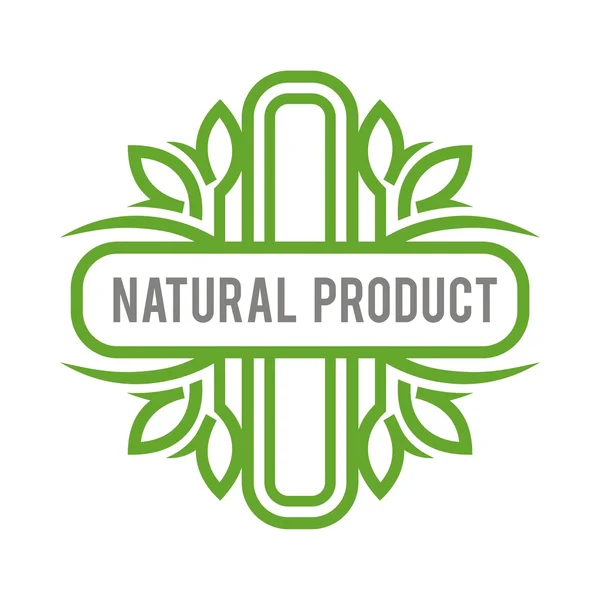 Логотип натуральный продукт органический здоровый садовый вектор — стоковый вектор