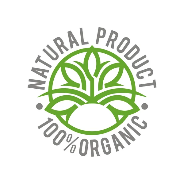 Logotipo produto natural orgânico saudável jardim design vetor —  Vetores de Stock