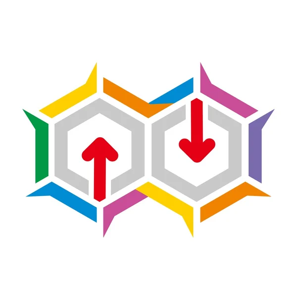 Logo hexagon arrow icon abstract vector — Stock Vector