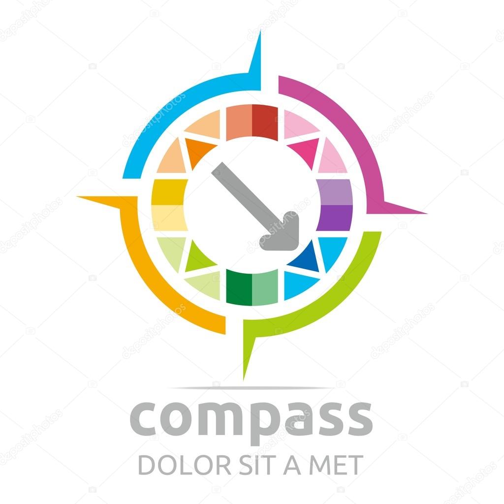 Logo design icon compass direction place abstract vector