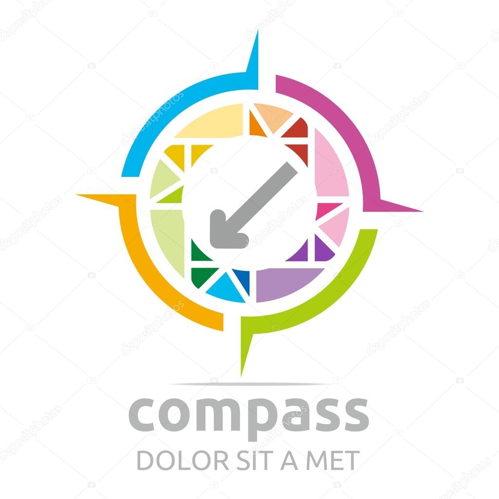 Abstract, area, arrow, blue, business, circle, company, compass, direction, district, pointer, position, purpose, sign, symbol, vector, colorful