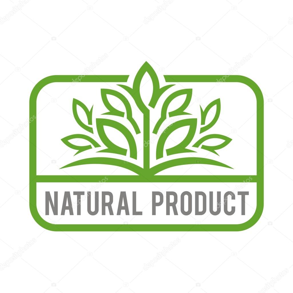 Logo natural product organic healthy garden design vector