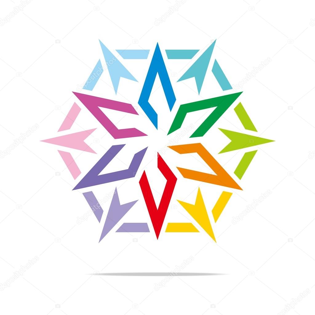 Abstract logo star symbol hexagon design vector