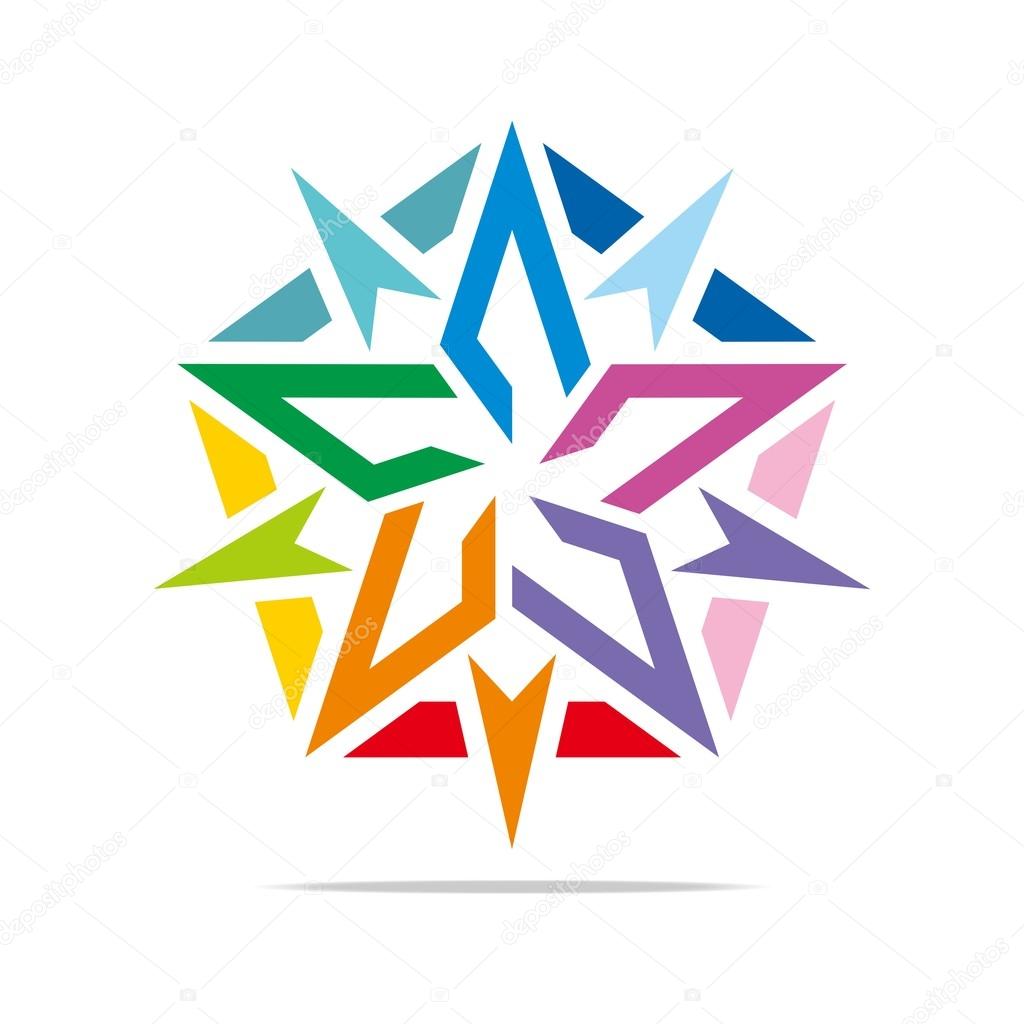 Abstract logo star symbol hexagon design vector