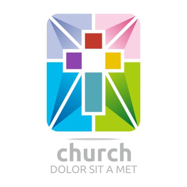 Logo chruch croos Hıristiyan sembol simge tasarlamak vektör