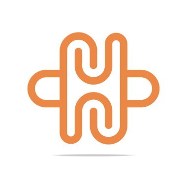 Soyut logo turuncu c s kemer eleman tasarım vektör