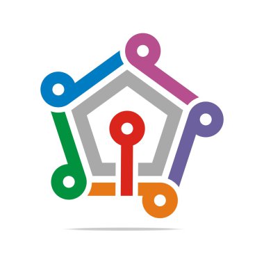 Logo soyut bağlantı tasarım simgesi zincirleri vektör