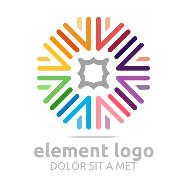 Logo colorful elements lines design abstract vector — Stock Vector