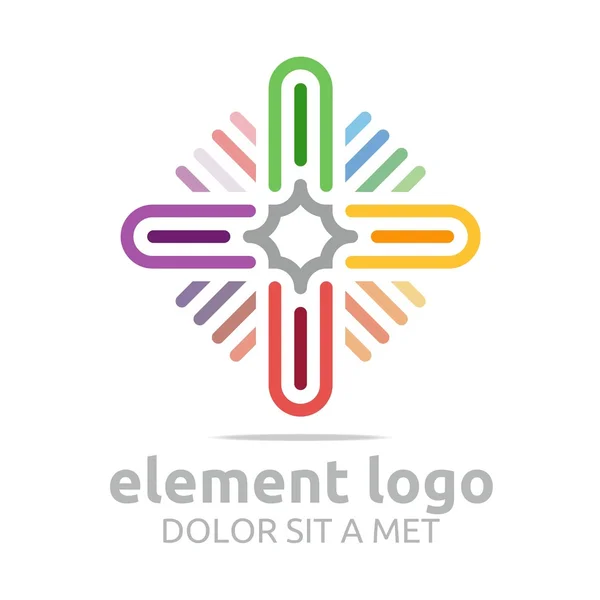 Logo elementos coloridos líneas diseño vector abstracto — Archivo Imágenes Vectoriales