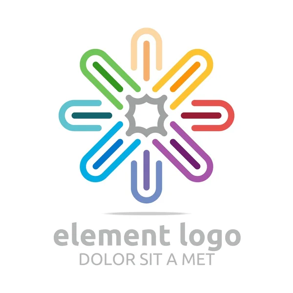 Logo colorful elements lines design abstract vector — Stock Vector