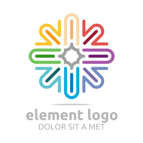 Logo elementos coloridos linhas design vetor abstrato — Vetor de Stock