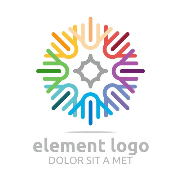 Logo kolorowe elementy linii projekt streszczenie wektor — Wektor stockowy