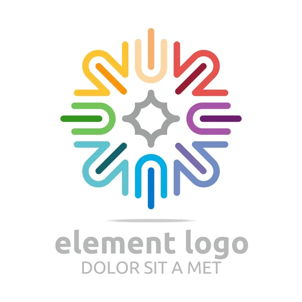 Logo elementos coloridos líneas diseño vector abstracto — Archivo Imágenes Vectoriales