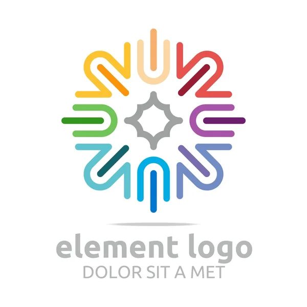 Logo elementos coloridos linhas design vetor abstrato — Vetor de Stock