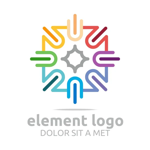 Logo colorful elements lines design abstract vector — Stock Vector