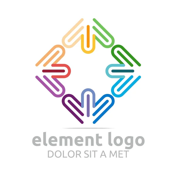 ロゴのカラフルな要素ライン デザイン抽象的なベクトル — ストックベクタ