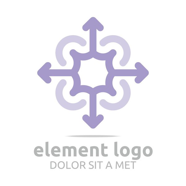 Logo colorful arch element design abstract icon vector