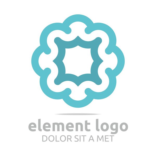 Abstract Logo flower elements lines design abstract vector