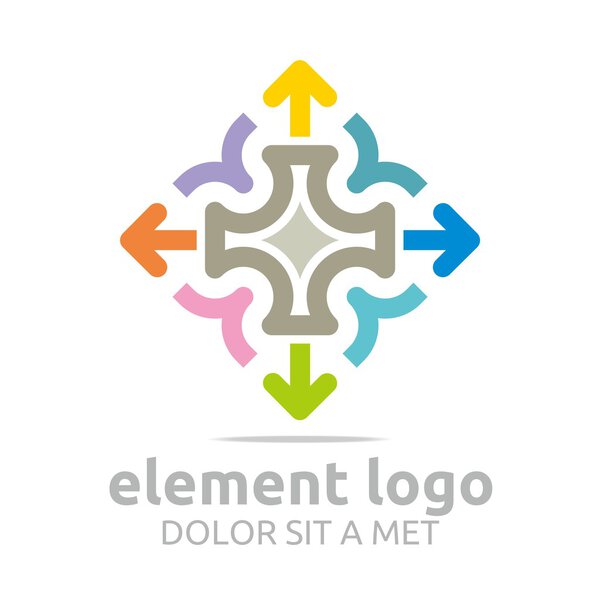 Logo colorful arch element design abstract icon vector