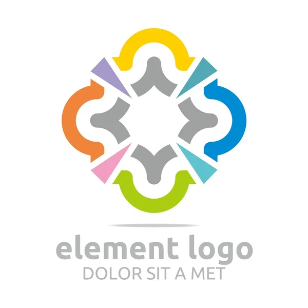 Logo colorato arco elemento design astratto icona vettoriale — Vettoriale Stock