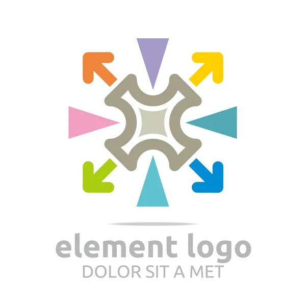 Logo élément arc coloré design abstrait icône vecteur — Image vectorielle