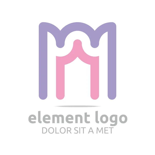Logo Arco rosa púrpura Elemento Diseño Vector Abstracto — Archivo Imágenes Vectoriales